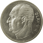1-kronemynt, kobbernikkel 1-kronemynt, kobbernikkel