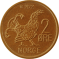 2-øremynt, bronse 2-øremynt, bronse