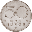 50-øre coin, cupro-nickel 50-øre coin, cupro-nickel