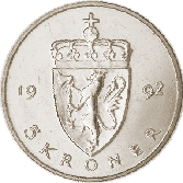 5-krone coin, cupro-nickel 5-krone coin, cupro-nickel