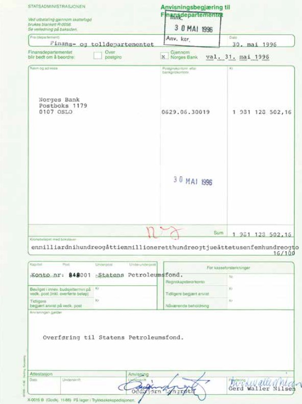 Første innskudd i SPU