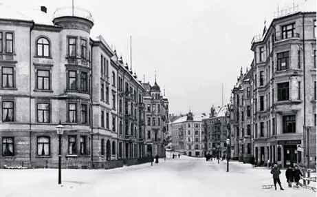 Bygårder på Frogner, Kristiania, fra 1890-tallet.