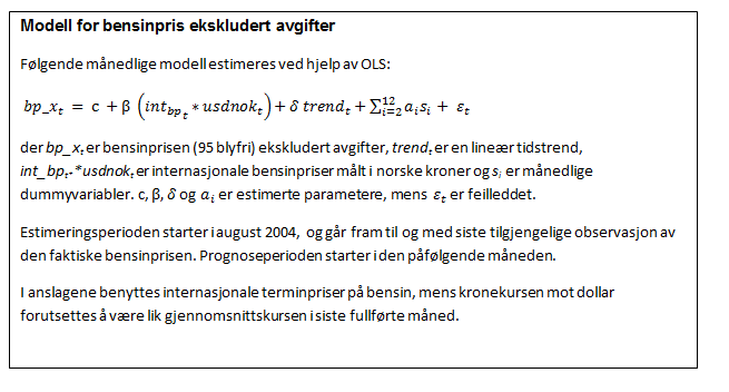 modell for bensinpris