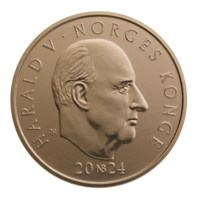Obverse (head side): The obverse features a portrait of HM King Harald V facing right.