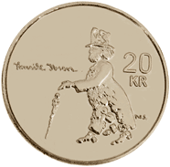 Henrik Ibsen. 20-krone minnemynt revers
