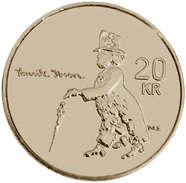 Reverse  Henrik Ibsen. 20-krone commemorative coin reverse