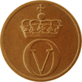 2-øre coin, bronze