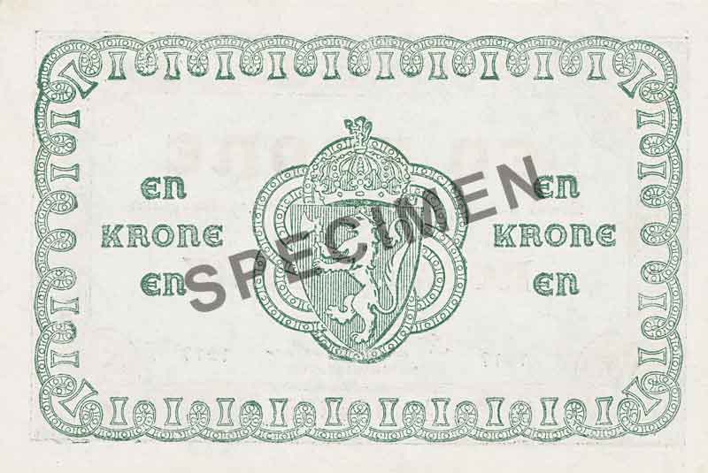1-krone note, reverse