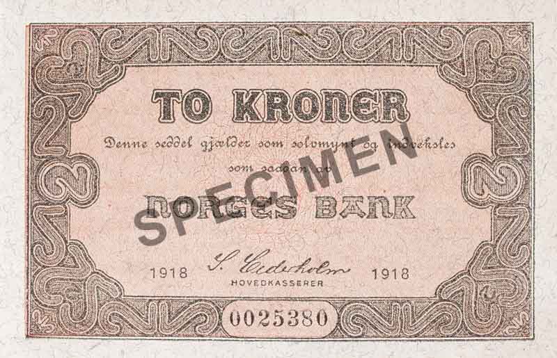 2-krone note, obverse 2-krone note, obverse