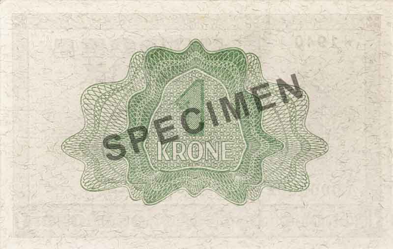 1-krone note, reverse