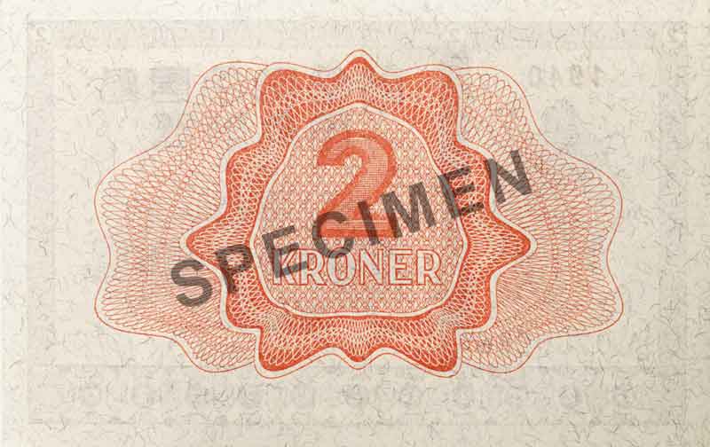 2-krone note, reverse 2-krone note, reverse