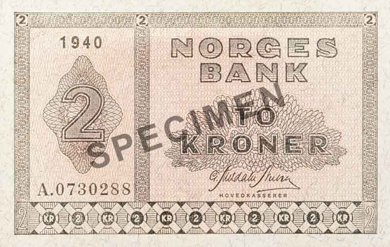2-krone note, obverse