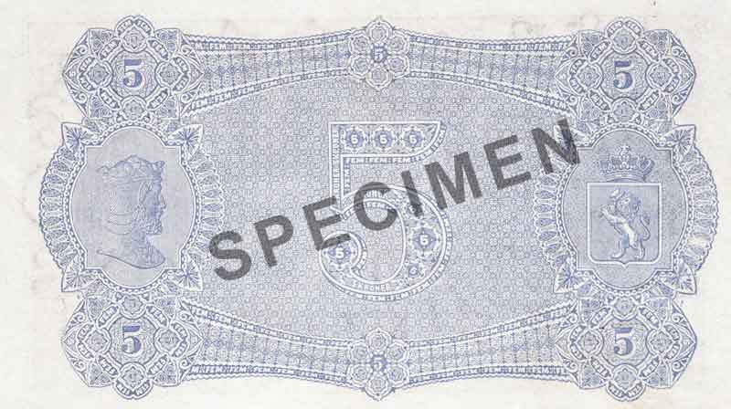 5-krone note, reverse 5-krone note, reverse