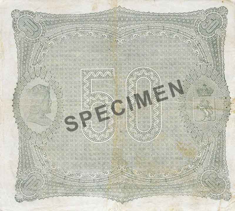 50-krone note, reverse 50-krone note, reverse