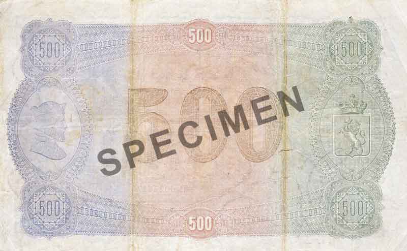 500-krone note, reverse