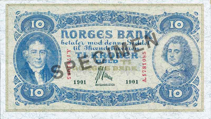 10-krone note, obverse 10-krone note, obverse