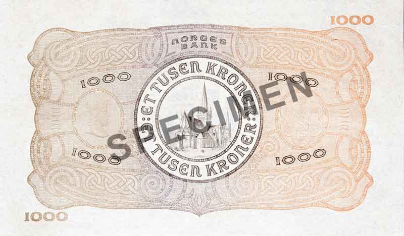 1000-krone note, reverse