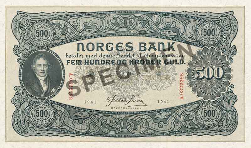 500-krone note, obverse 500-krone note, obverse