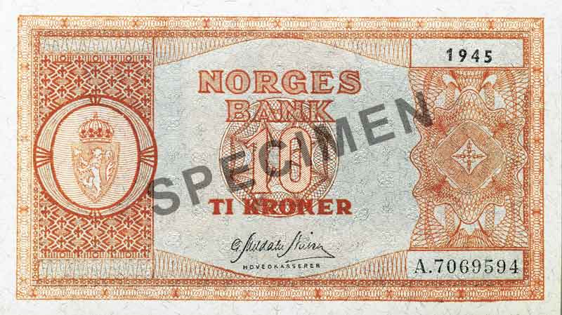 10-krone note, obverse 10-krone note, obverse