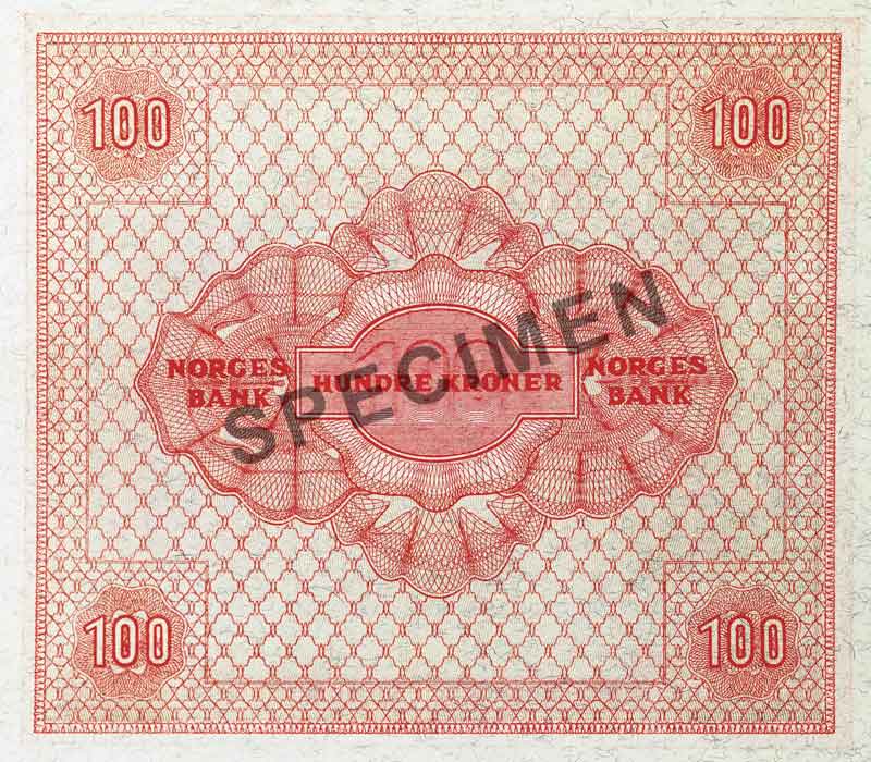 100-krone note, reverse