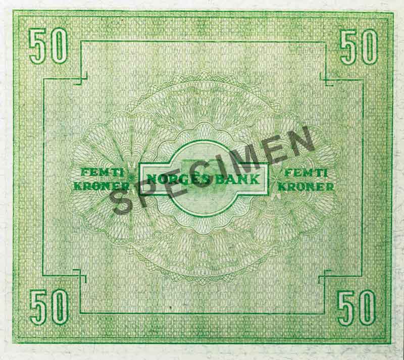 50-krone note, reverse 50-krone note, reverse