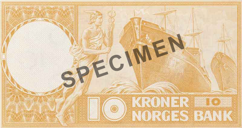 10-krone note, reverse