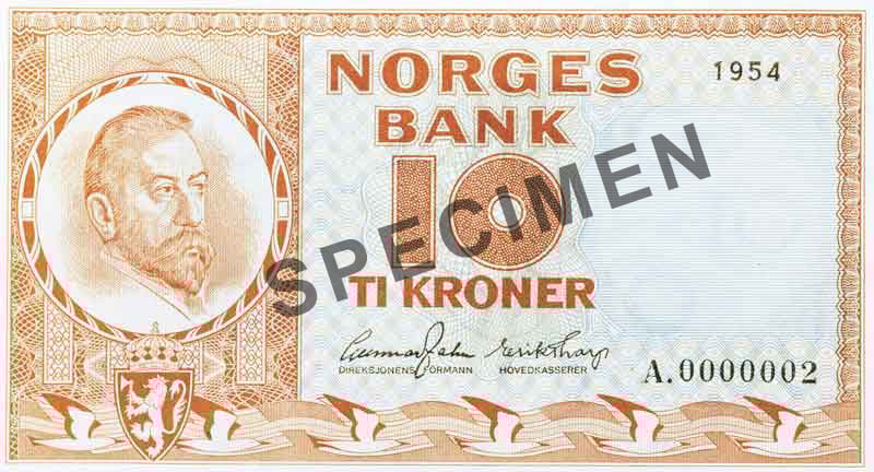 10-krone note, obverse 10-krone note, obverse