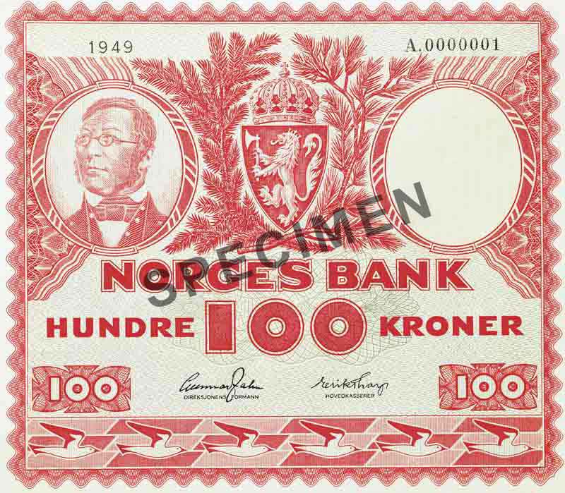 100-krone note, obverse 100-krone note, obverse