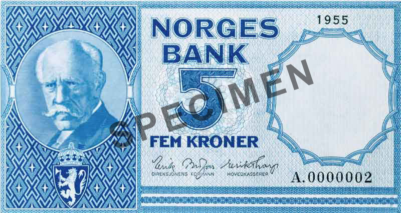 5-krone note, obverse 5-krone note, obverse