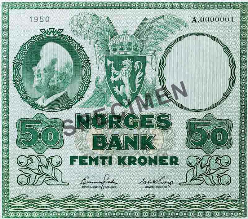 50-kroneseddel, forside