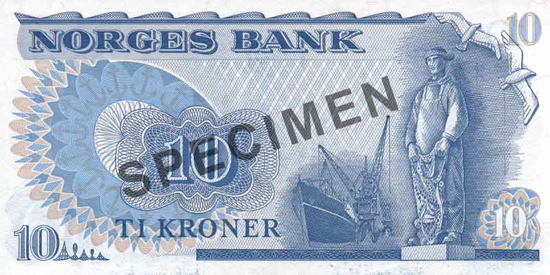 10-krone note, reverse