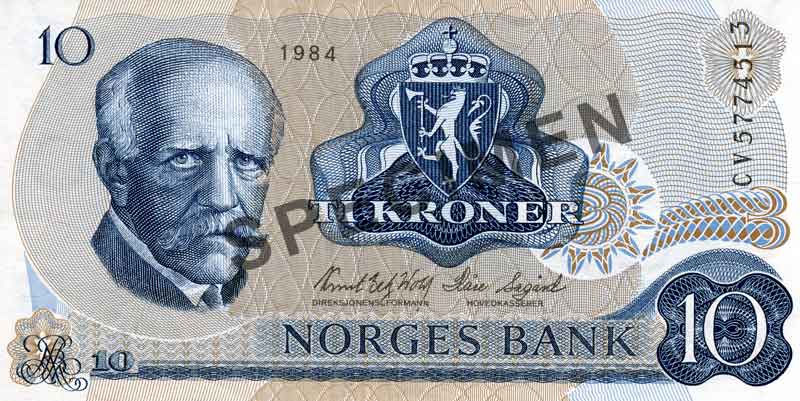 10-kroneseddel, forside 10-kroneseddel, forside