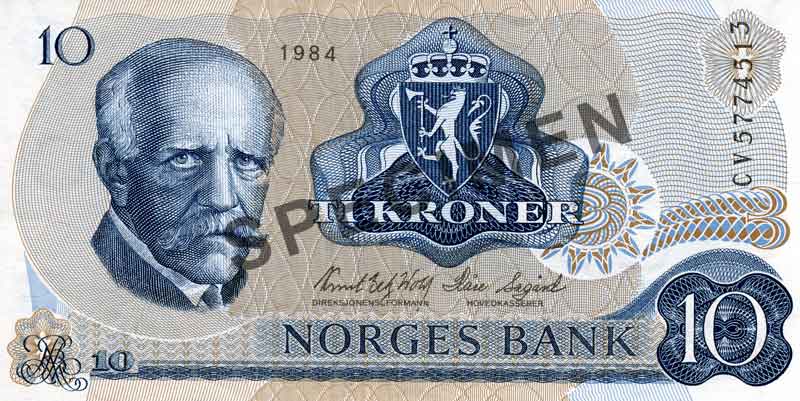 10-krone note, obverse