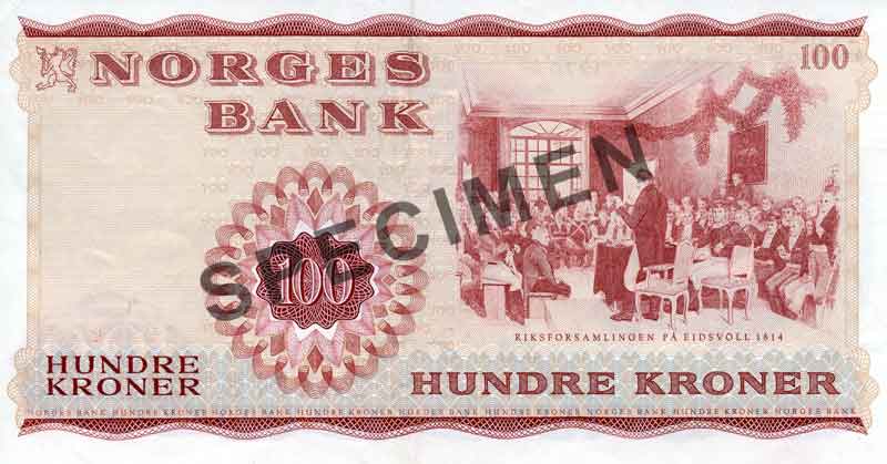 100-kroneseddel, bakside 100-kroneseddel, bakside