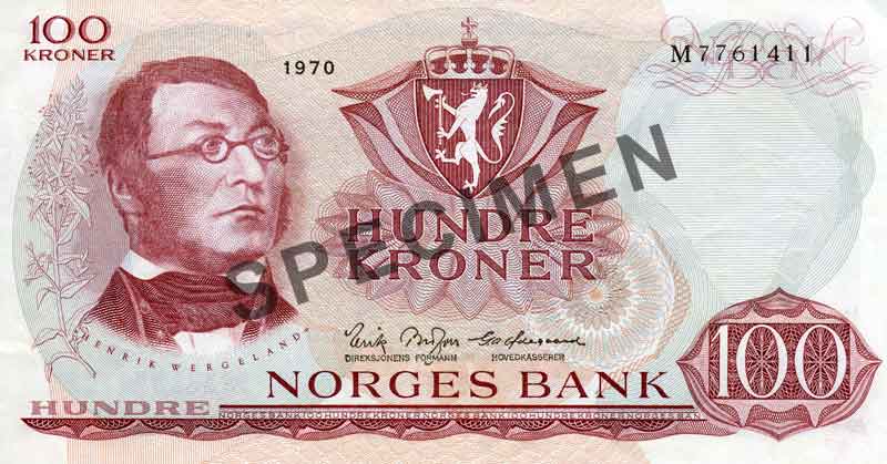 100-kroneseddel, forside 100-kroneseddel, forside