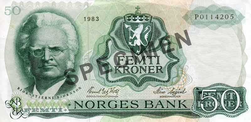 50-kroneseddel, forside 50-kroneseddel, forside