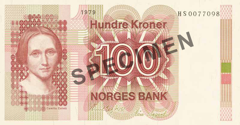 100-krone note, obverse 100-krone note, obverse