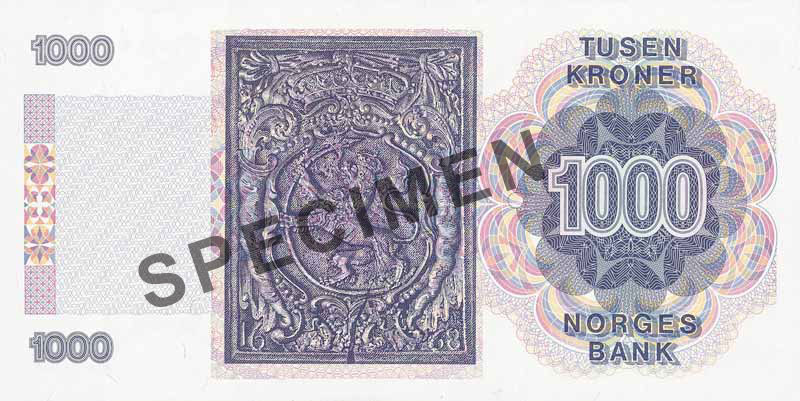 1000-krone note, reverse